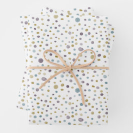 Janet Confetti Watercolor Dots Wrapping Paper Geschenkpapier Set