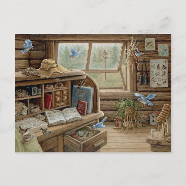 Janet Kruskamp Painting Bird Bureau Postcross Postkarte (Vorderseite)