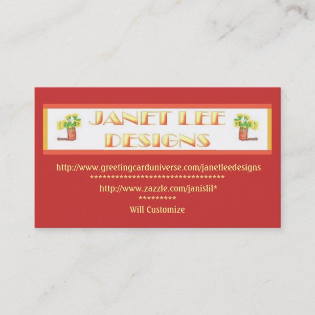 Janet Lee Designs Visitenkarte (Vorderseite)