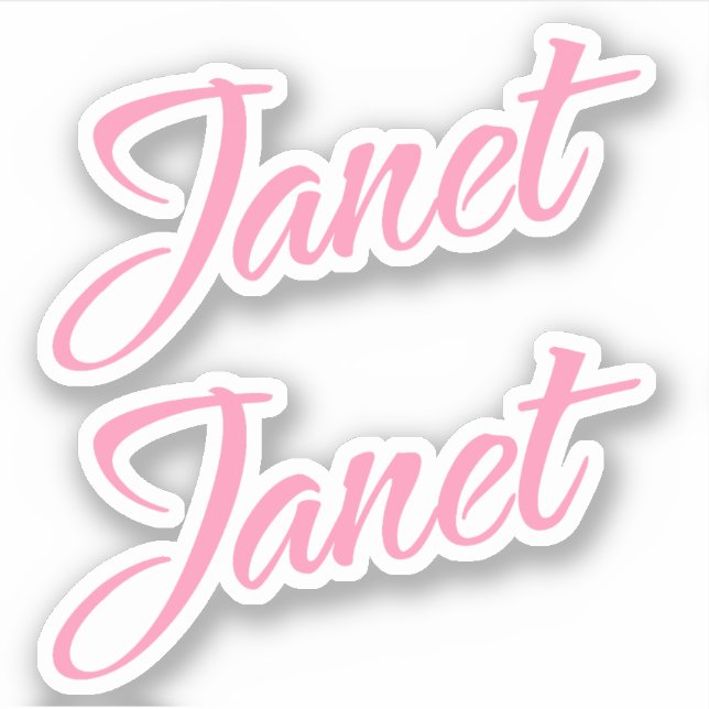 Janet Pink Name x2 Aufkleber (Vorderseite)