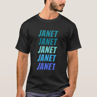 Janet Vornamen-Stil-Wortmarkenmuster T-Shirt
