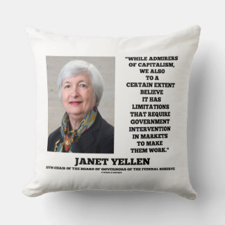 Janet Yellen Admirers Kapitalismus Regierungspräve Kissen