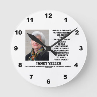 Janet Yellen Admirers Kapitalismus Regierungspräve Runde Wanduhr