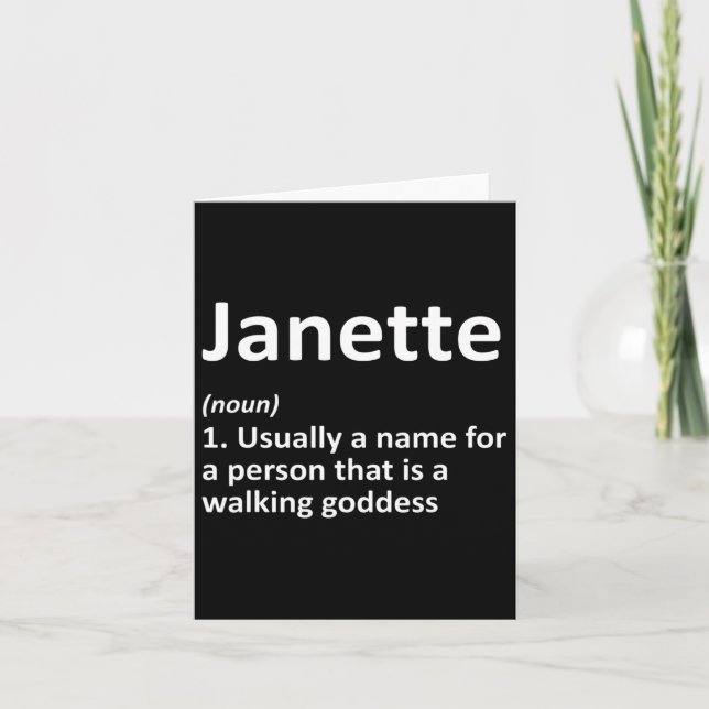 Janette Definition Personalisiert Name Funny Birth Karte (Vorderseite)