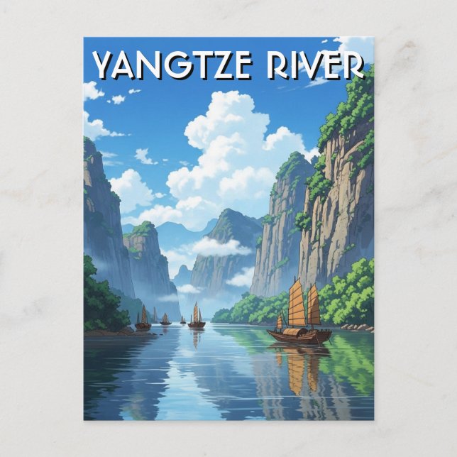 Jangtsekiang China Postkarte (Vorderseite)