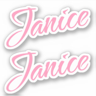 Janice Decorative Name in Pink x2 Aufkleber