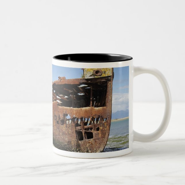 Janie Seddon Shipwreck, Motueka, Nelson Zweifarbige Tasse (Rechts)