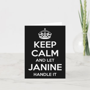 Janine Behielt Calm Personalisiert Name Funny Birt Karte