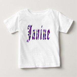 Janine, Name, Logo, Baby Girls Pink Raglan T - Shi T-shirt