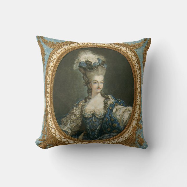 Janinet Portrait von Marie-Antoinette Fine Art Kissen (Vorderseite)