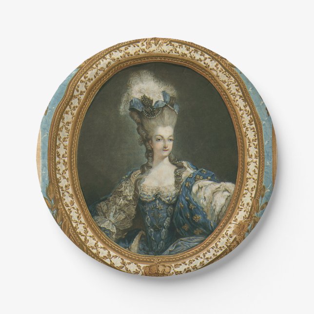 Janinet Portrait von Marie-Antoinette Fine Art Pappteller (Vorderseite)