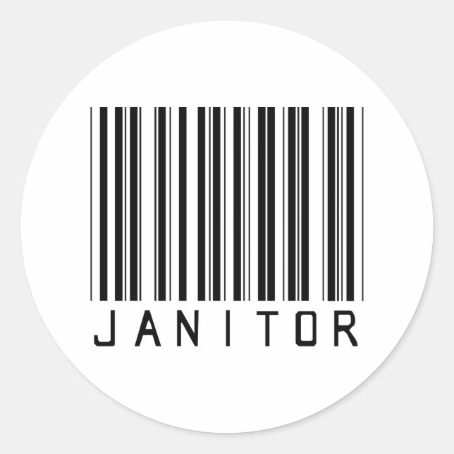 Janitor Bar Code Runder Aufkleber (Vorderseite)