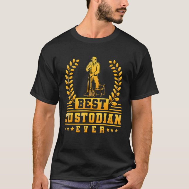 Janitor Cleaner Bester Custodian je T-Shirt (Vorderseite)