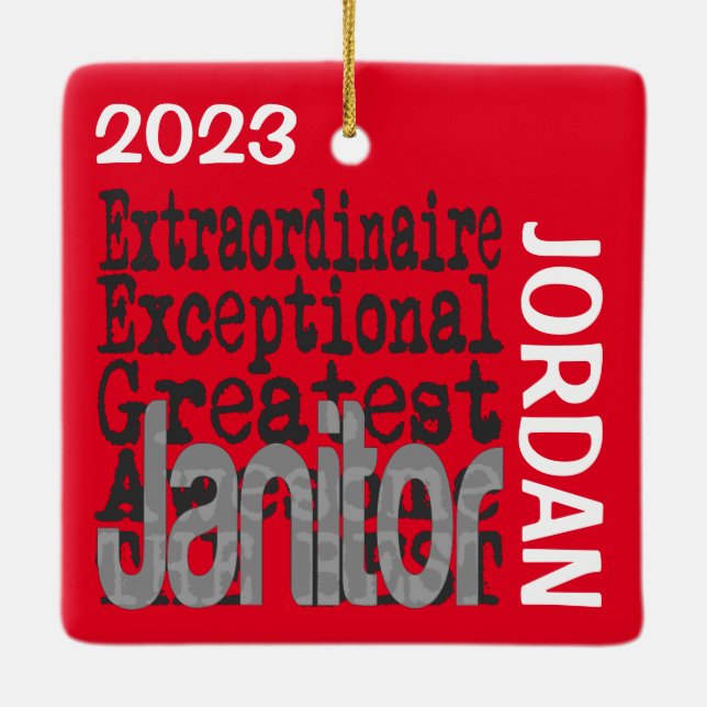 Janitor Extraordinaire CUSTOM Keramikornament (Rückseite)