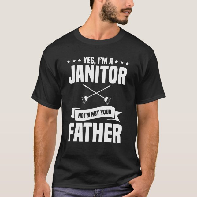 Janitor Father Custodian Vater Cleaner Caretaker F T-Shirt (Vorderseite)