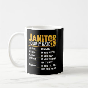 Janitor Hourly Rate Funny Caretaker Custodian Clea Kaffeetasse