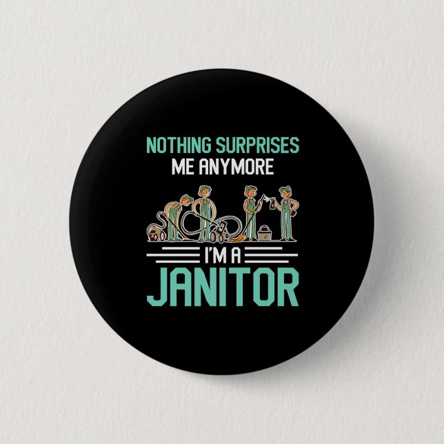 Janitors Janitor Cleaning Service Cleaners Gift Button (Vorderseite)
