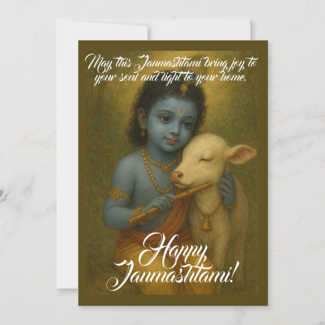 Janmashtami Grußkarte Feiertagskarte (Vorderseite)