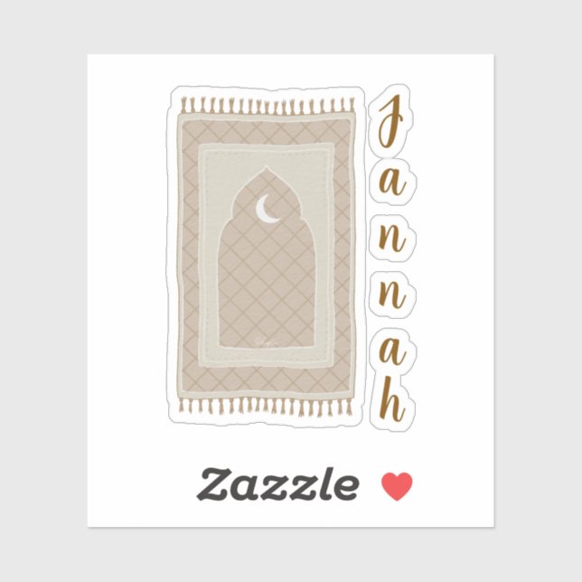 Jannah Gebetsmat inspiriert Aufkleber (Blatt)