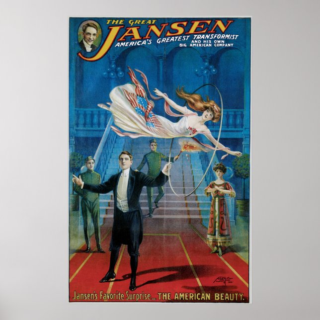 Jansen ~ The Great Vintag Magic Act Poster (Vorne)