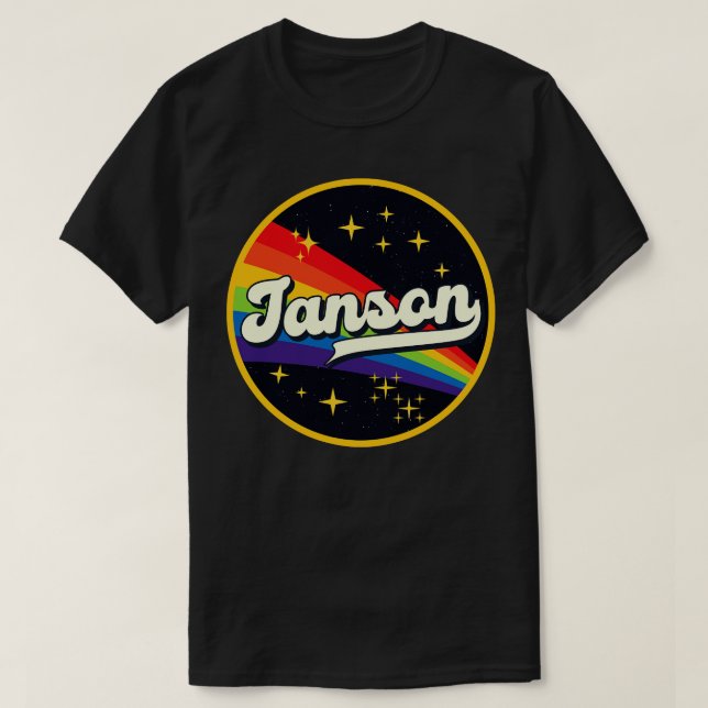 Janson Rainbow in Space Vintag Style T-Shirt (Design vorne)