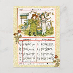 Januar 1884 Almanach. Wassermann, Der Wassermann Postkarte