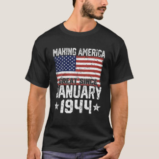 Januar 1944 Amerikanische Flagge 78. Geburtstag Ge T-Shirt