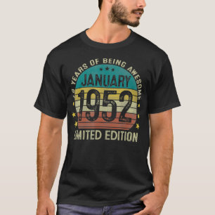 Januar 1952 Vintag 70. Geburtstag 70 Jahre alt Gif T-Shirt