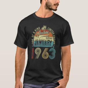 Januar 1963 Vintag 60 Jahre alter Retro 60. Geburt T-Shirt