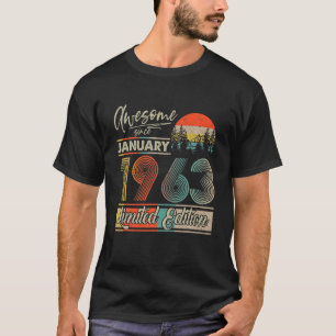 Januar 1963 Vintag Retro 59 Jahre alt,59. Geburtst T-Shirt
