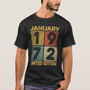Januar 1972 Retro Vintag 50 Jahre alt 50. Geburtst T-Shirt