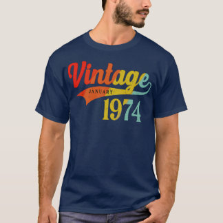 Januar 1974 Geburtstag Vintag Januar 1974 Phantast T-Shirt
