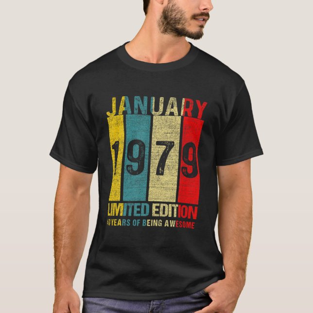 Januar 1979 Limited Edition 43 Jahre Awe T-Shirt (Vorderseite)