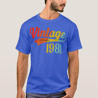 Januar 1981 Geburtstag Vintag Januar 1981 Phantast T-Shirt