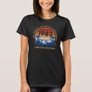 Januar 1983 40. Geburtstag Vintag 1 T-Shirt