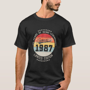 Januar 1987 35th Yrs Alter Geburtstag 35 Jahre zu T-Shirt