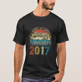 Januar 2017 Limited Edition Outfit Retro 5th Bday T-Shirt