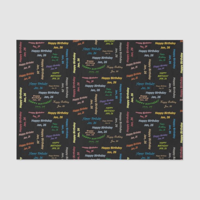 Januar, 26 Geburtstags-Gewebepapier Seidenpapier (Vorderseite)