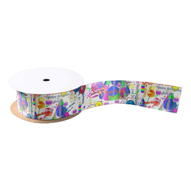 Januar, 27. Geburtstag, Ribbon Satinband (Spule)