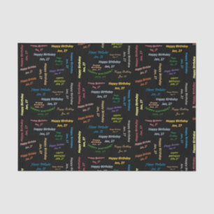 Januar, 27. Geburtstags-Gewebepapier Seidenpapier