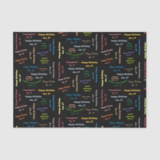 Januar, 27. Geburtstags-Gewebepapier Seidenpapier (Vorderseite)