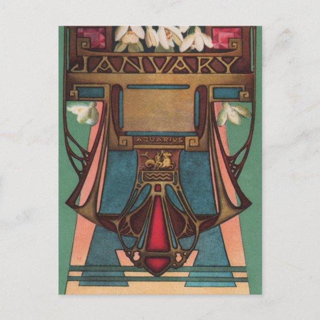 Januar - Aquarius Postkarte (Vorderseite)