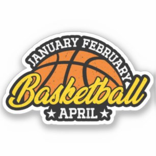 Januar Basketball April Cooler Spieler Aufkleber