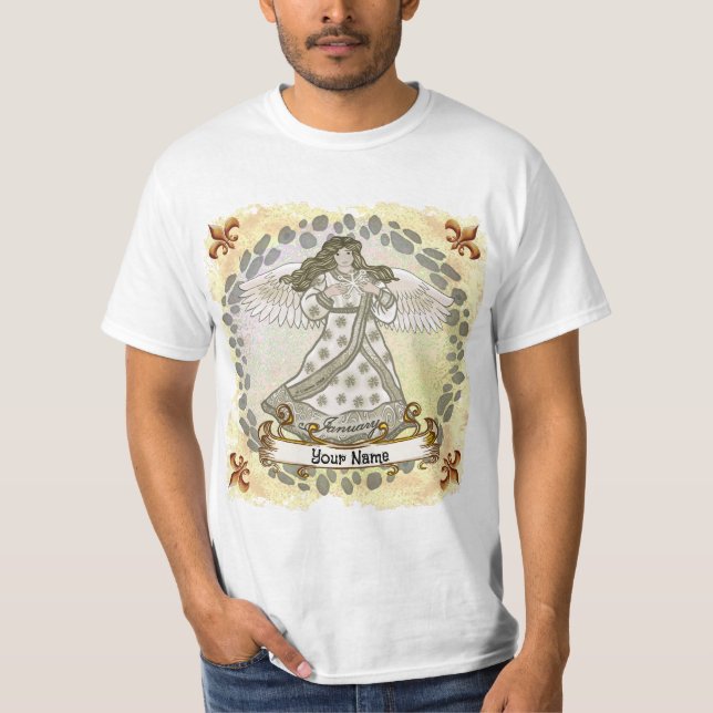 Januar Birthday Angel Zolltarifliche T - Shirt (Vorderseite)