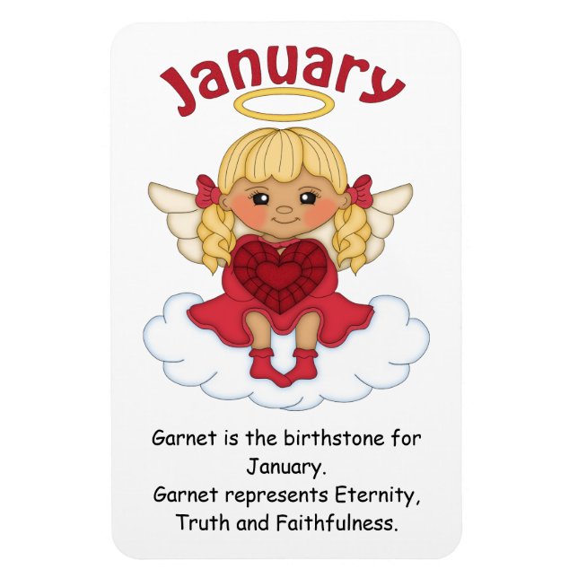 Januar Birthstone Angel Blonde Premium Magnet (Vertikal)