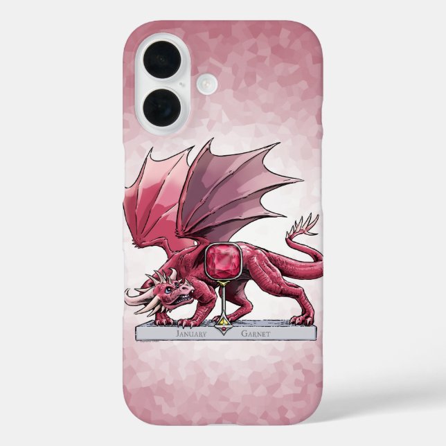 Januar Birthstone Dragon - Garnet Case-Mate iPhon Case-Mate iPhone Hülle (Rückseite)