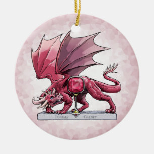 Januar Birthstone Dragon - Garnet-Ornament Keramik Ornament
