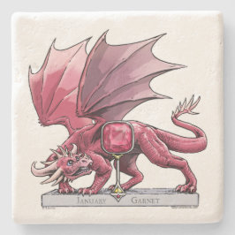 Januar Birthstone Dragon - Garnet Steinuntersetzer