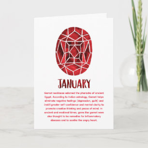 Januar Birthstone Garnet Birthday Watercolor Karte