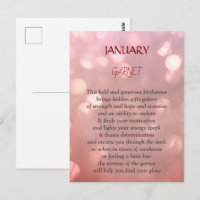 Januar Birthstone Garnet Design Postcard